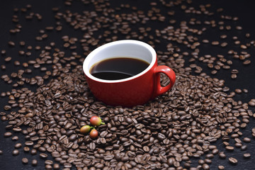 coffee beans and coffee
