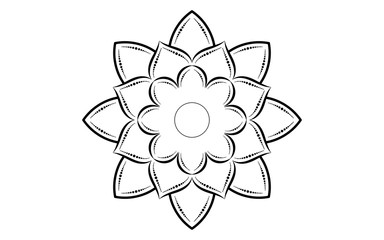 Circular pattern flower of mandala with black and white,Vector mandala floral patterns with white background