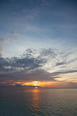 beautiful sunset on the ocean, beautiful sky