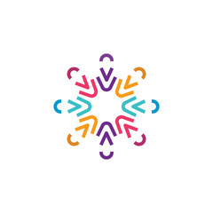 Abstract vector logo. People logo. Letters vc, cv