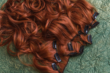 Natural or synthetic hair, wig for hair,  hairs on a clips