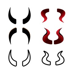 Devil horn Vector icon design illustration Template