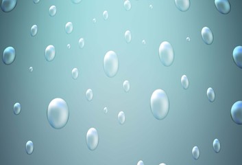 Light BLUE vector pattern with spheres. Glitter abstract illustration with blurred drops of rain. Pattern can be used as texture of water, rain drops.