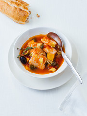 Tomatensuppe mit Pangasius Fischfilet