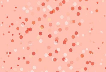 Light Orange vector texture with colored snowflakes.