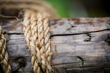 Rope on wood