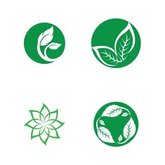 Green leaf ecology nature element vector icon