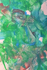 abstract green and blue watercolor painting on paper art texture background