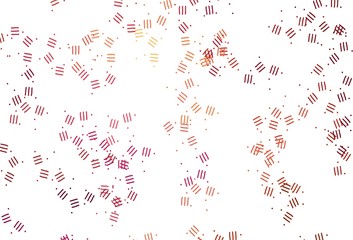 Light Red, Yellow vector background with stright stripes, dots.