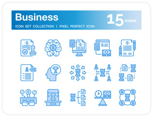 Business  Icons Set. UI Pixel Perfect Well-crafted Vector Thin Line Icons. The illustrations are a vector.