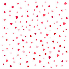 Background with different colored confetti hearts for valentine time. Seamless pattern. Vector Illustration