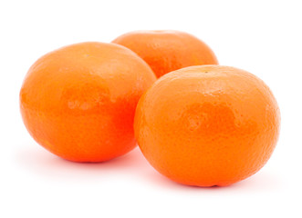 Three tangerines isolated.