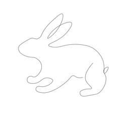 Bunny silhouette on white background vector illustration