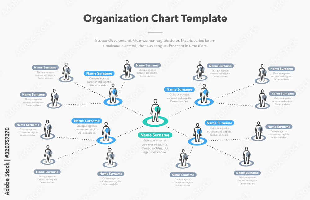 Aufkleber Modern simple company organization hierarchy schema template with place for your content. Easy to use for your website or presentation.