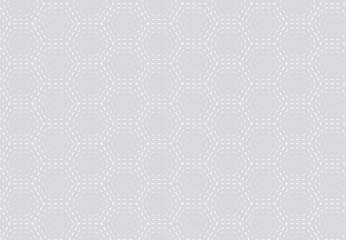 Vector seamless pattern with polygons. Linear geometric texture. Hexagonal abstract background. Polygonal grid for graphic designs