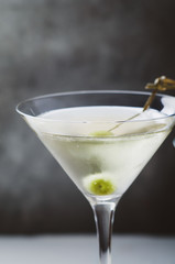 Martini Dry, a famous pre-dinner cocktail based on gin and dry vermouth