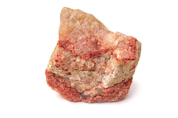 layered piece of sylvinite mineral, natural crystalline rock salt