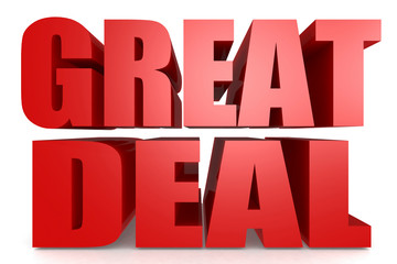 Great deal word isolated on white