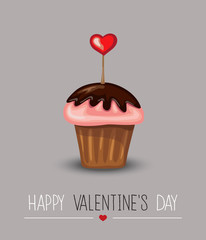 Happy Valentine's Day greeting card.  Vector Illustration