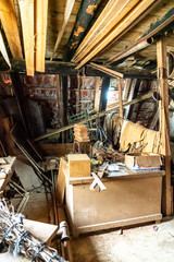 Interrior rooms of an old building in 1900