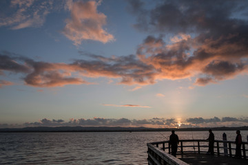 Sunset at Beach Haven Auckland New Zealand Jetty