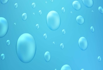 Light BLUE vector background with bubbles. Modern abstract illustration with colorful water drops. The pattern can be used for aqua ad, booklets.