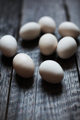 eggs on a wooden background