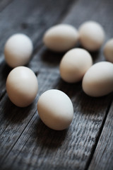 eggs on wooden table