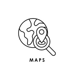 Maps. Maps icon. Maps vector. Maps icon vector. Maps logo. Maps symbol. Maps web icon.