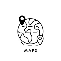 Maps. Maps icon. Maps vector. Maps icon vector. Maps logo. Maps symbol. Maps web icon.