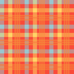 Tartan orange color seamless vector pattern
