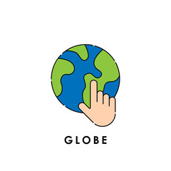 World Globe. Globe icon. Globe vector. World globe vector icon modern and simple flat symbol for website, mobile, logo, app, UI.