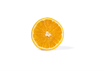 half of juicy sweet orange isolated on a white background