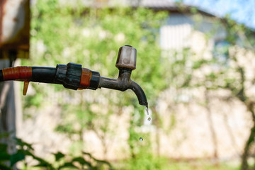 Old water tap outside