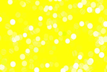 Light Green, Yellow vector pattern with spheres.