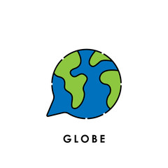 World Globe. Globe icon. Globe vector. World globe vector icon modern and simple flat symbol for website, mobile, logo, app, UI.