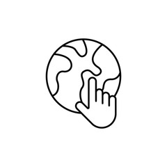 World globe icon isolated on white background. World globe icon in trendy design style.