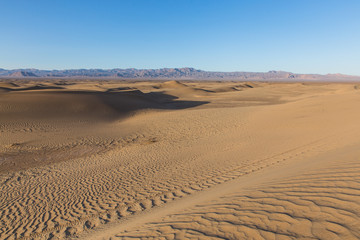 wind patterns in sand desert Bafgh in Yazd, Iran
