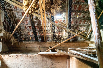 Interrior rooms of an old building in 1900