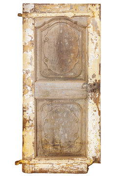 Old weathered door with cracked paint