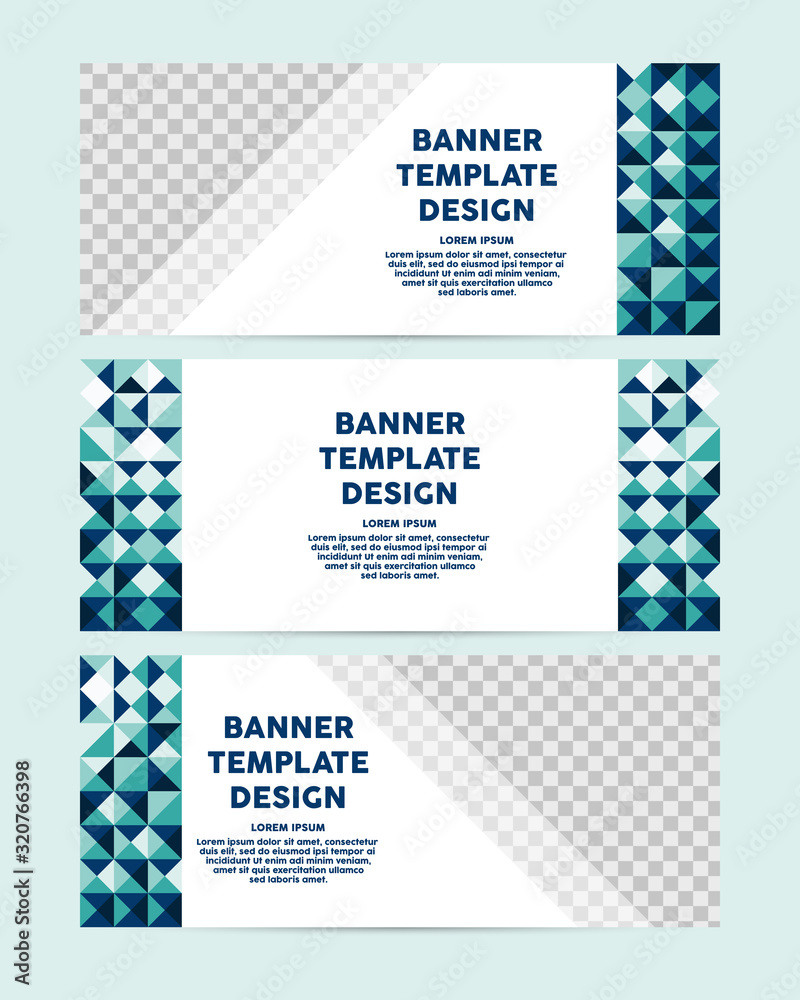 Wall mural vector abstract banner design template. abstract geometric web design banner template with triangles