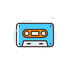 Cassette Vector Icon Style Illustration. Advertising and Media symbol EPS 10