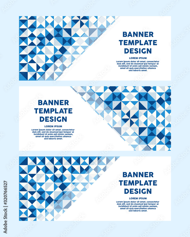 Wall mural vector abstract banner design template. abstract geometric web design banner template with triangles