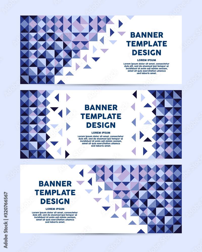 Wall mural vector abstract banner design template. abstract geometric web design banner template with triangles