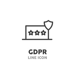 GDPR  line icon. Vector illustration symbol elements for web design.