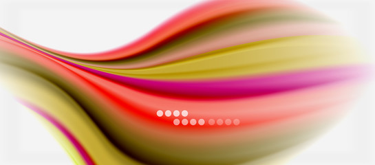 Wave lines abstract background, smooth silk design with rainbow style colors. Liquid fluid color waves. Vector Illustration