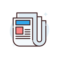 Newspaper Vector Icon Style Illustration. Advertising and Media symbol EPS 10