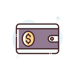 Wallet  Vector Icon Style Illustration. Advertising and Media symbol EPS 10