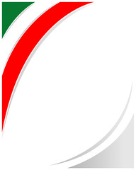 Italian flag corner frame background with empty space for your text.	