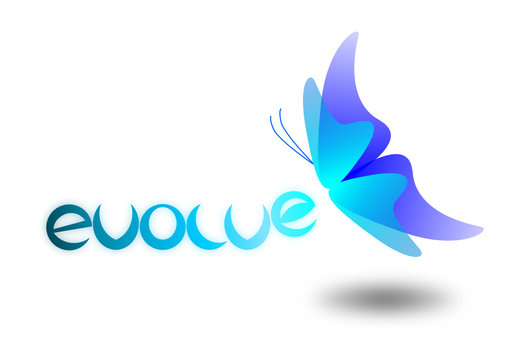 White Evolve Butterfly Logo